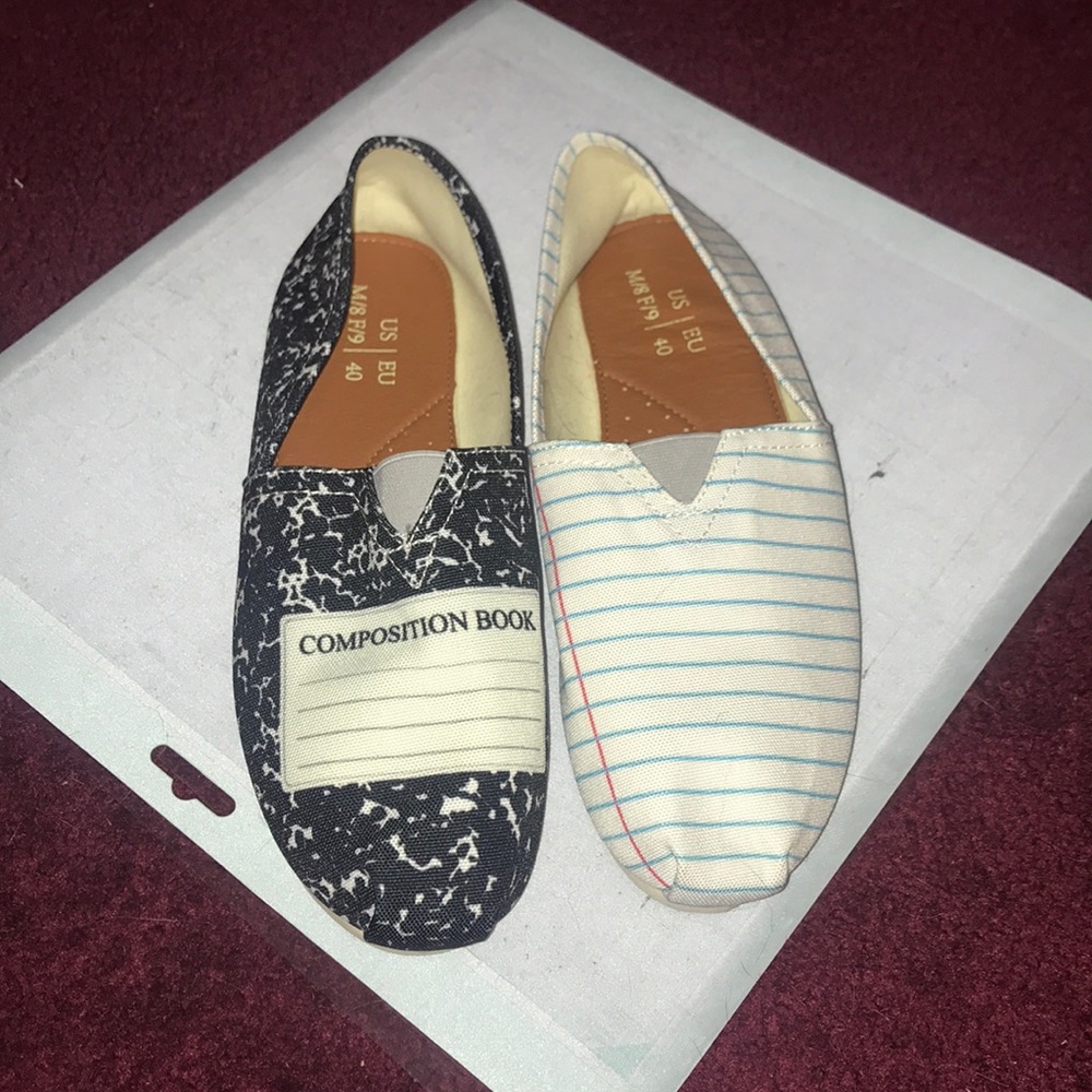 Composition notebook shoes